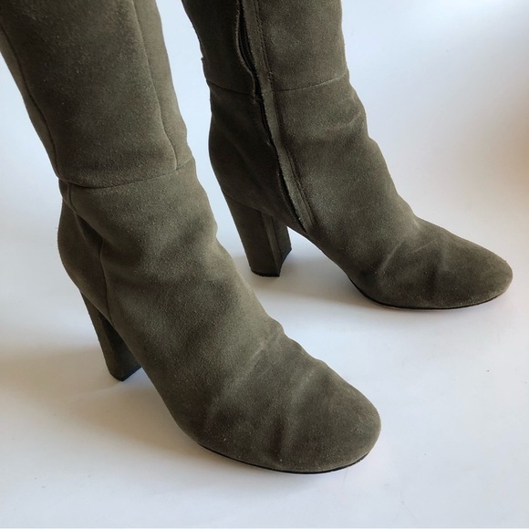 M&S Autograph Suede Block Heel Over the Knee Boots - Picture 3 of 16